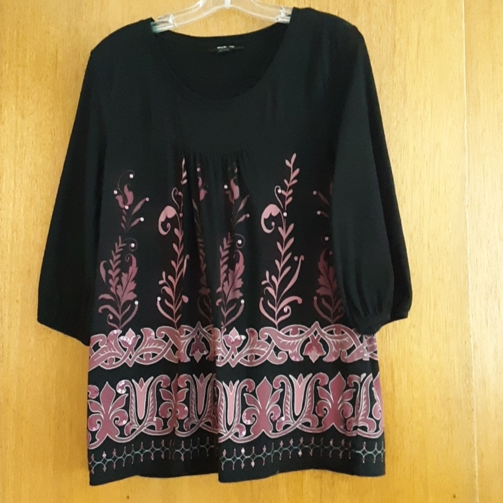 Style & co black/berry top